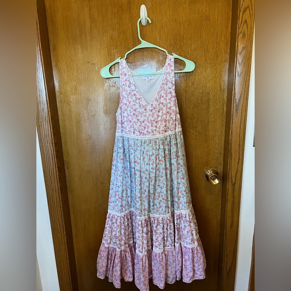 Tri-Color Floral Maxi Dress